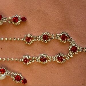 Elegant Red and Silver Necklace